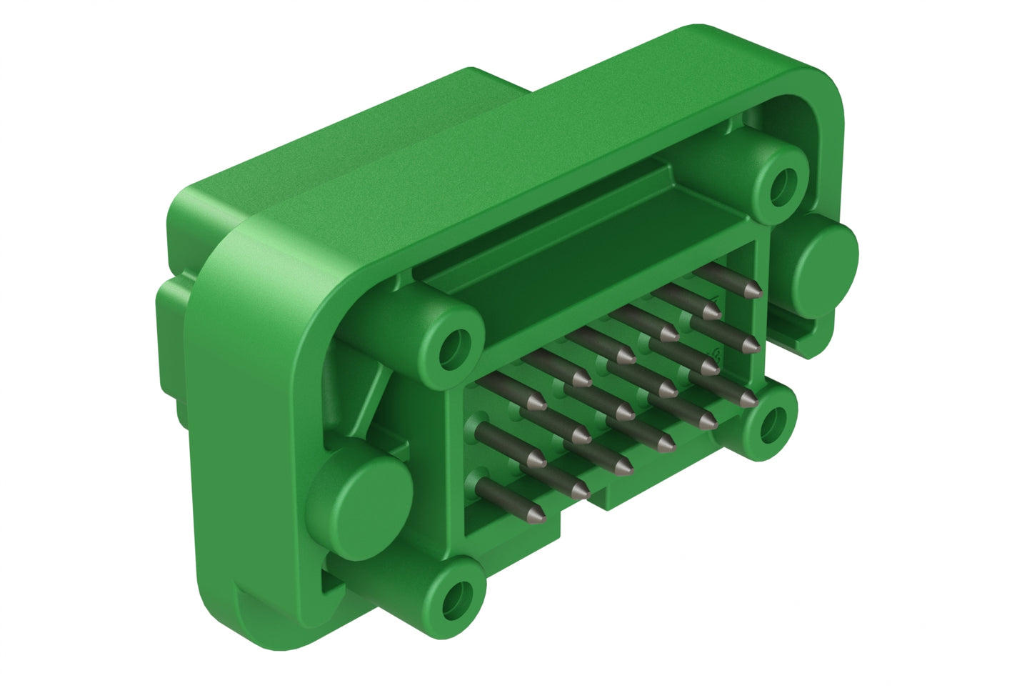 AT15-18PC-BM03GN 18 Position, Flange Mount PCB Receptacle, Tin Plated Contacts Included, Keyed C, Green