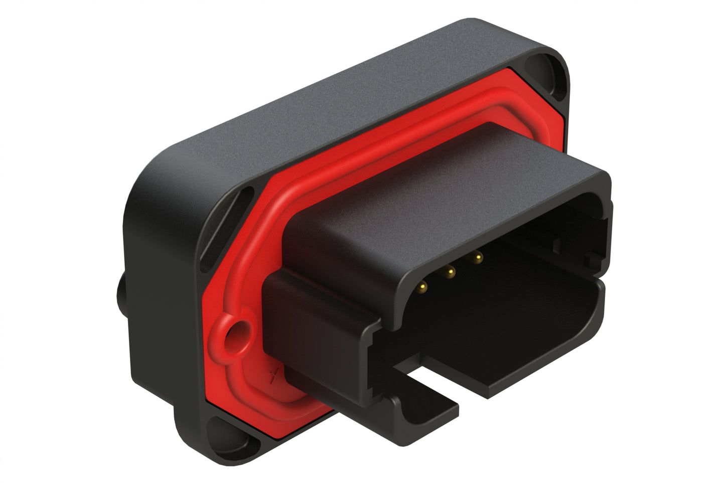 AT15-18PD-BM02BK 18 Position, Flange Mount PCB Receptacle, Gold Plated Contacts Included, Potted, Keyed D, Black