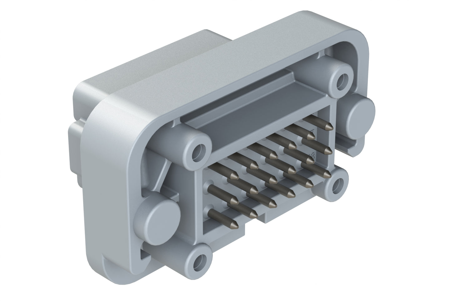 AT15-18PE-BM03GY 18 Position, Flange Mount PCB Receptacle, Tin Plated Contacts Included, Keyed E, Grey