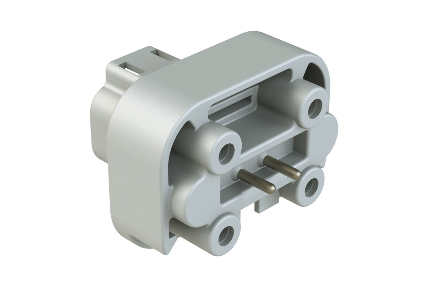 AT15-2P-BM03 2 Position Flange Mount PCB Receptacle, Grey, Tin Plated Contacts Included. DT15-2P