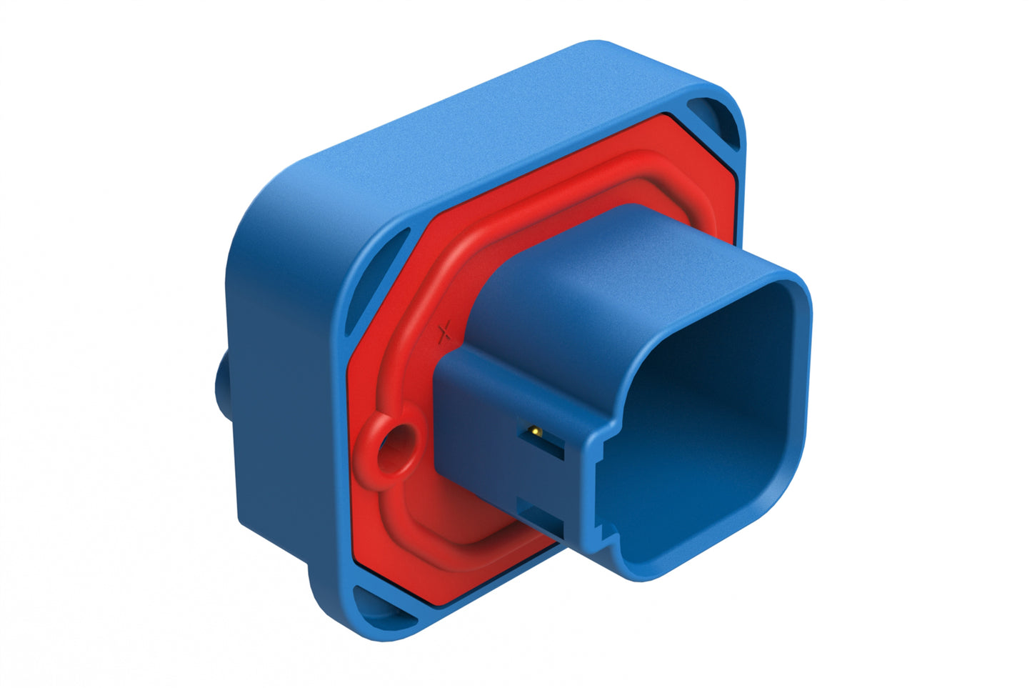 AT15-6P2-BM01BLU 6 Position Flange Mount PCB Receptacle, Blue, Gold Plated Contacts Included