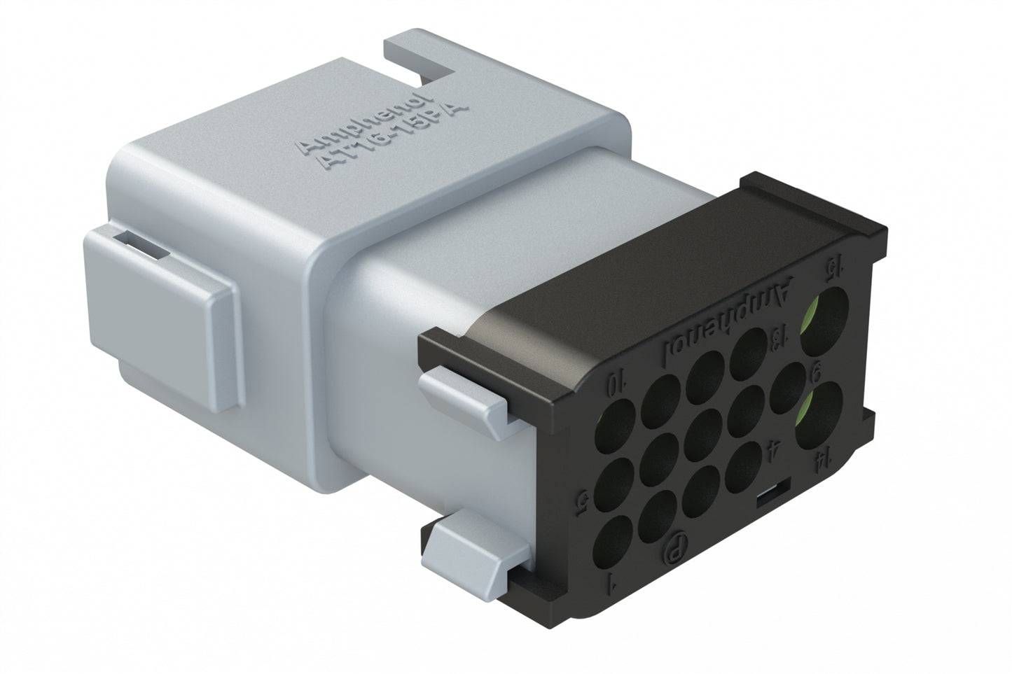 AT16-15PA-EK02 15 Position Receptacle, Pin, Keyed A, End Cap, Reduced Diameter Seal, Grey