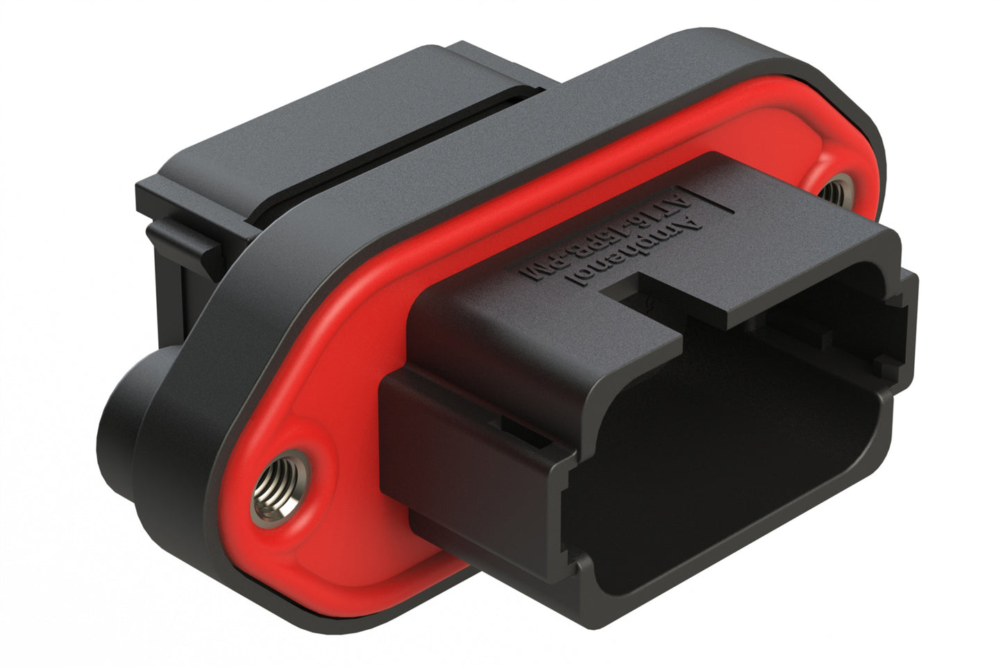 AT16-15PB-PM11 15 Position Panel Mount Receptacle with Flange and End Cap, Pin, Keyed B, Reduced Diameter Seal, Black