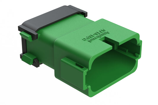 AT16-15PC-EK02 15 Position Receptacle, Pin, Keyed C, End Cap, Reduced Diameter Seal, Green