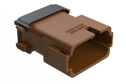AT16-15PD-EK02 15 Position Receptacle, Pin, Keyed D, End Cap, Reduced Diameter Seal, Brown