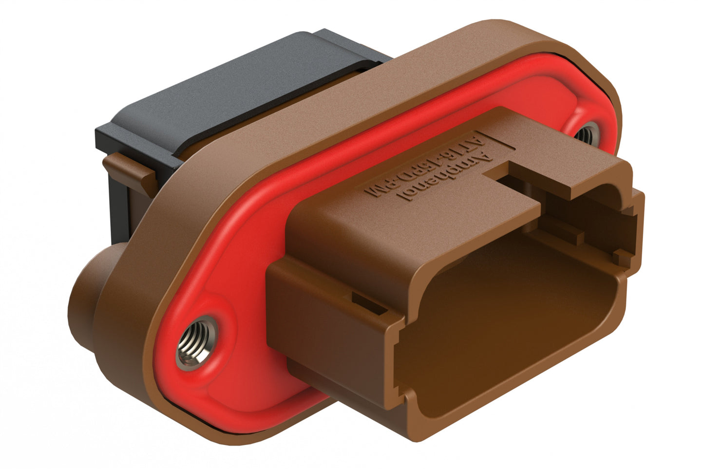 AT16-15PD-PM11 15 Position Panel Mount Receptacle with Flange and End Cap, Pin, Keyed D, Reduced Diameter Seal, Brown