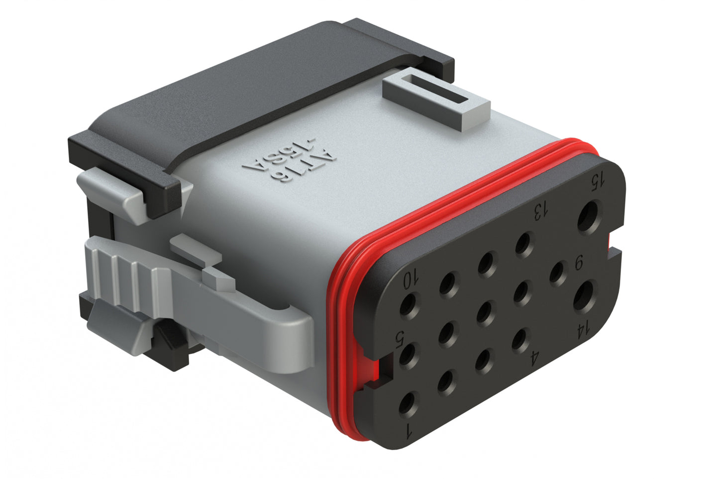 AT16-15SA-EK02 15 Position Plug, Socket, Keyed A, End Cap, Reduced Diameter Seal, Grey