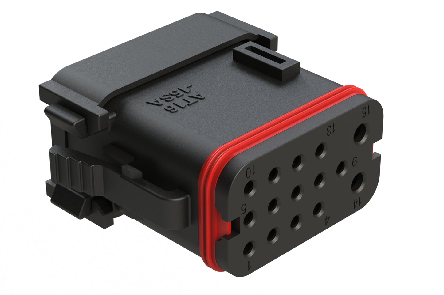 AT16-15SA-K003 15 Position, Plug, Socket, Keyed A, End Cap, Reduced Diameter Seal, Black. DT16-15SA-K003