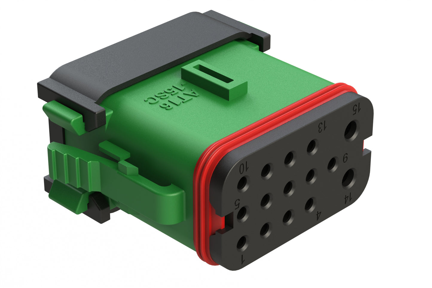 AT16-15SC-EK02 15 Position Plug, Socket,Keyed C, End Cap, Reduced Diameter Seal, Green