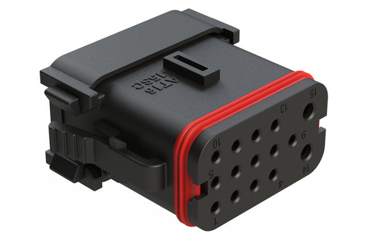 AT16-15SC-K003 15 Position Plug, Socket, Keyed C, End Cap, Reduced Diameter Seal, Black. DT16-15SC-K003