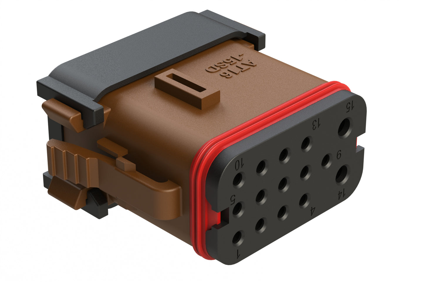 AT16-15SD-EK02 15 Position Plug, Socket, Keyed D, End Cap, Reduced Diameter Seal, Brown