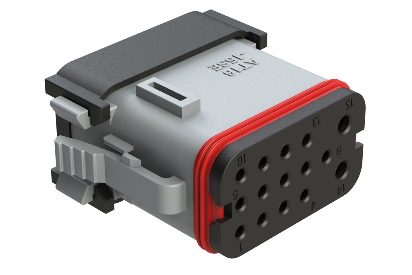 AT16-15SE-EK02 15 Position Plug, Socket, Keyed E, End Cap, Reduced Diameter Seal, Grey