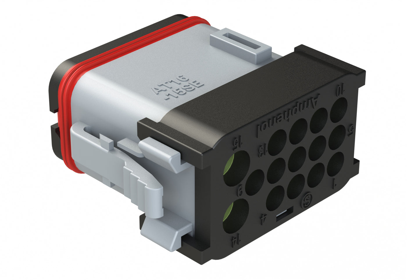 AT16-15SE-EK02 15 Position Plug, Socket, Keyed E, End Cap, Reduced Diameter Seal, Grey