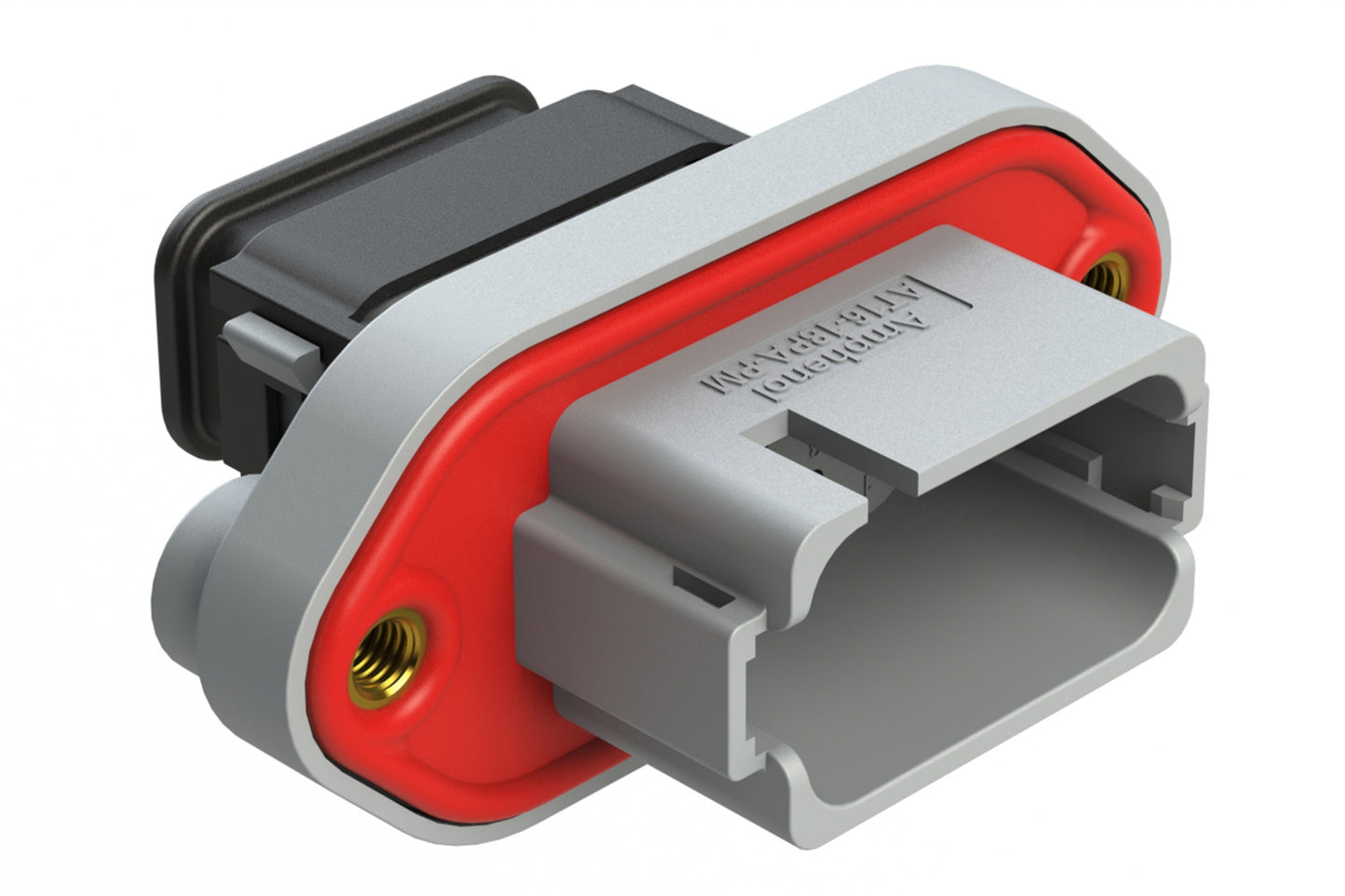 AT16-18PA-PM15 18 Position Panel Mount Receptacle with Strain Relief End Cap, Pin, Keyed A, Grey