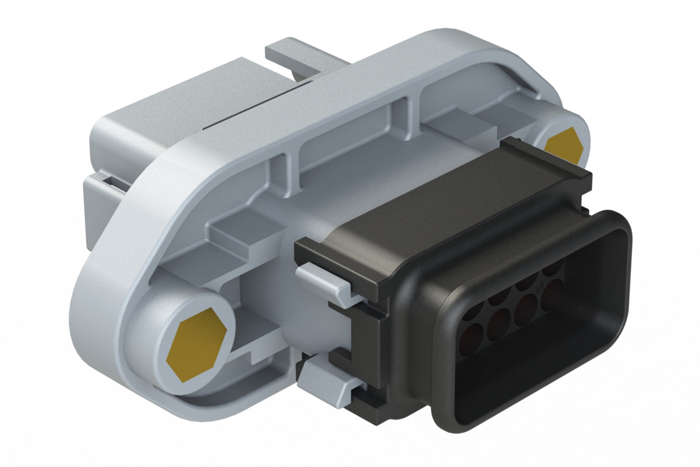 AT16-18PA-PM15 18 Position Panel Mount Receptacle with Strain Relief End Cap, Pin, Keyed A, Grey