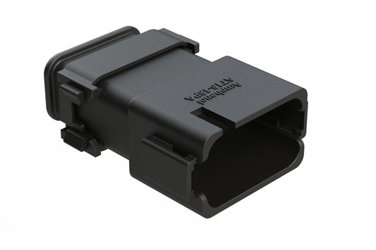 AT16-18PA-SR02 18 Position Receptacle with Strain Relief End Cap, Keyed A, Black