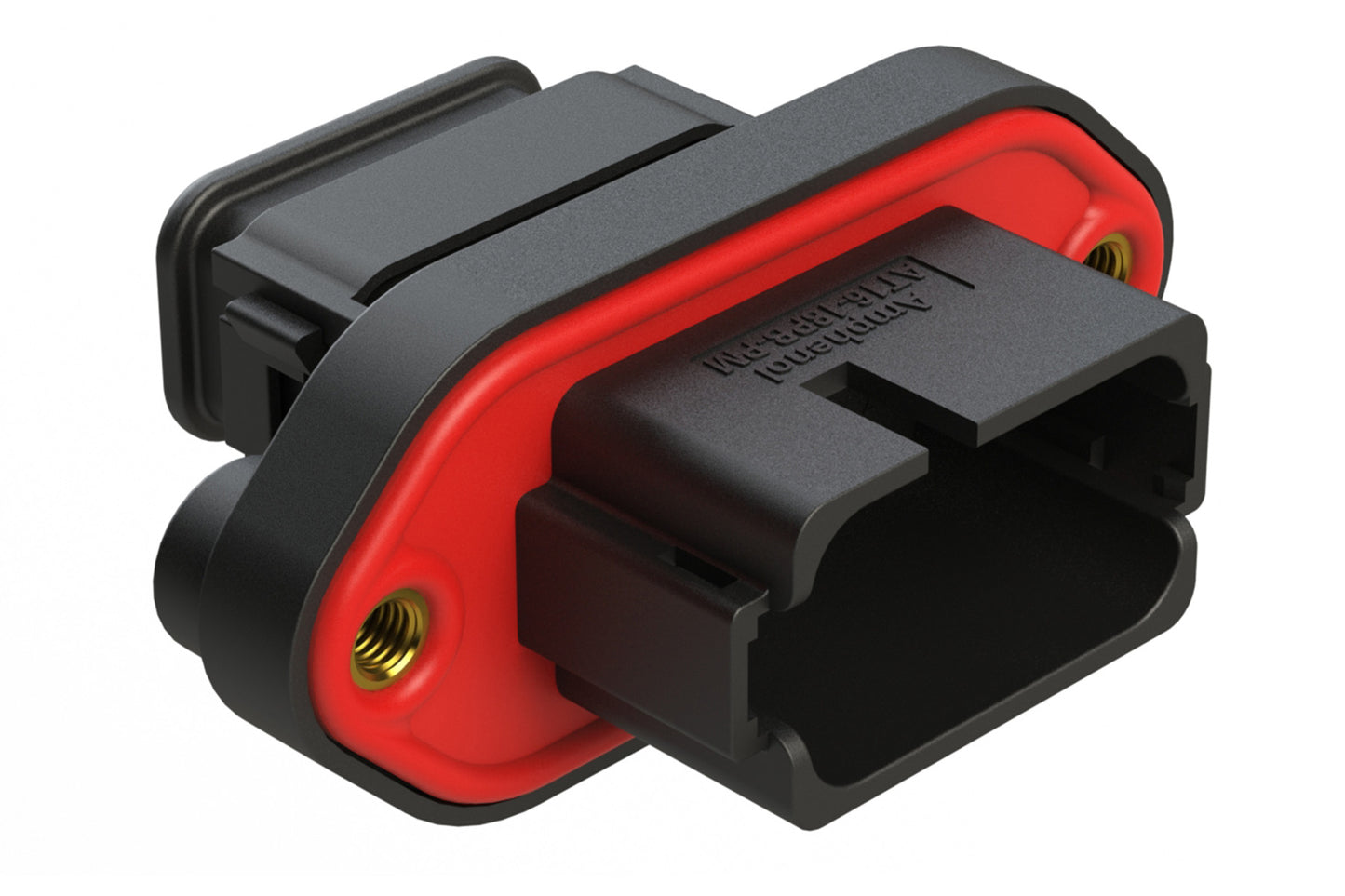 AT16-18PB-PM15 18 Position Panel Mount Receptacle with Strain Relief End Cap, Pin, Keyed B, Black