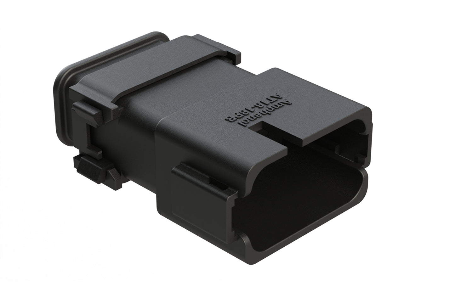 AT16-18PB-SR02 18 Position Receptacle with Strain Relief End Cap, Keyed B, Black