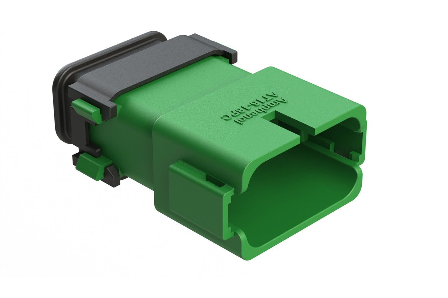 AT16-18PC-EKSR02 18 Position Receptacle with Strain Relief End Cap, Pin, Keyed C, Green