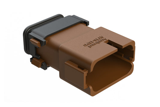 AT16-18PD-EKSR02 18 Position Receptacle with Strain Relief End Cap, Pin, Keyed D, Brown