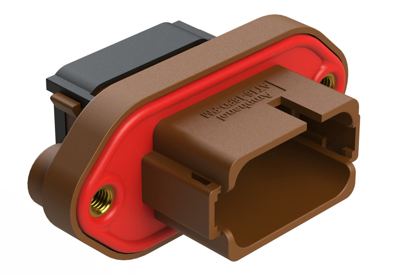 AT16-18PD-PM11 18 Position Panel Mount Receptacle, Pin, Keyed D, Brown