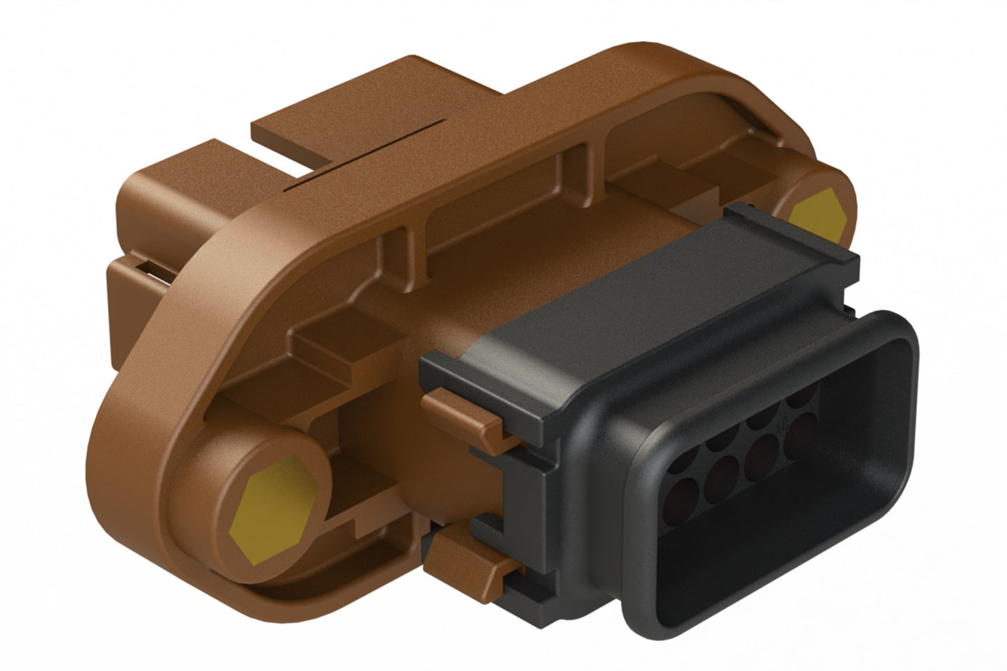 AT16-18PD-PM15 18 Position Panel Mount Receptacle with Strain Relief End Cap, Pin, Keyed D, Brown