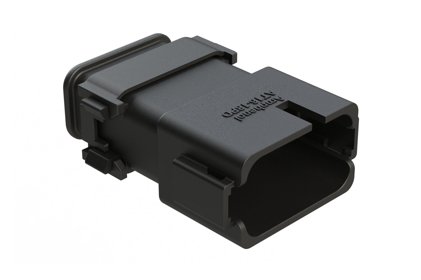 AT16-18PD-SR02 18 Position Receptacle with Strain Relief End Cap, Keyed D, Black