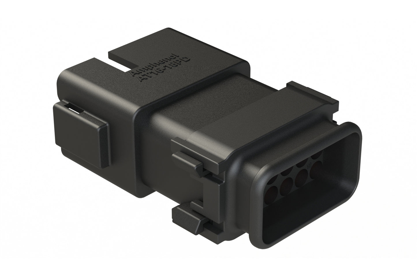 AT16-18PD-SR02 18 Position Receptacle with Strain Relief End Cap, Keyed D, Black