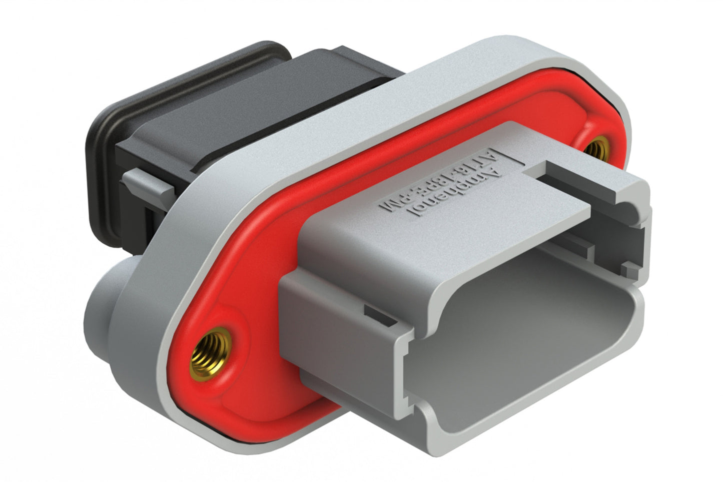 AT16-18PE-PM15 18 Position Panel Mount Receptacle with Strain Relief End Cap, Pin, Keyed E, Grey