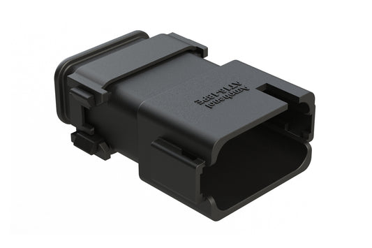 AT16-18PE-SR02 18 Position Receptacle with Strain Relief End Cap, Pin, Keyed E, Black