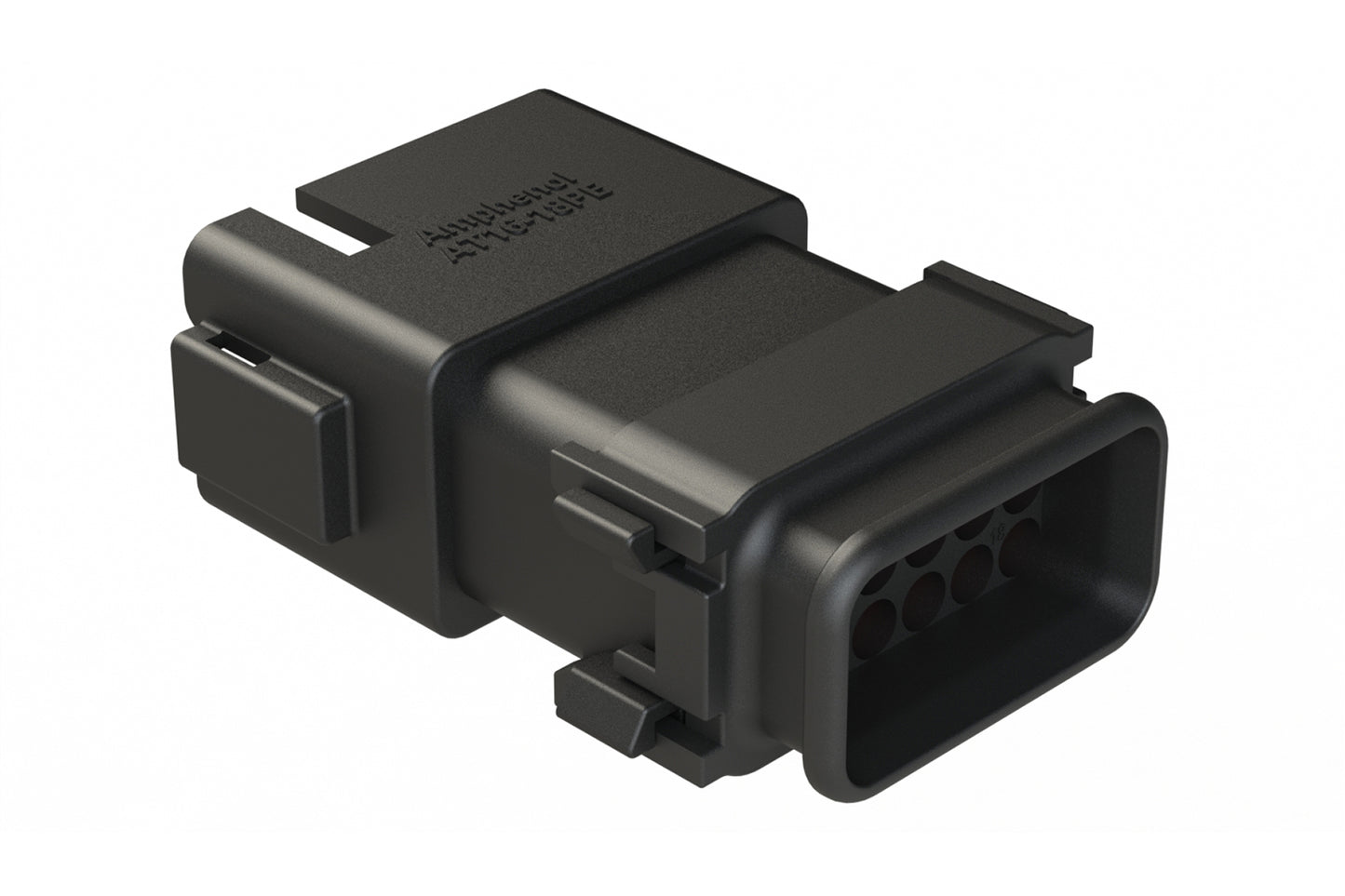 AT16-18PE-SR02 18 Position Receptacle with Strain Relief End Cap, Pin, Keyed E, Black