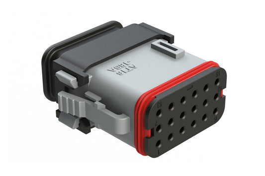 AT16-18SA-EKSR02 18 Position Plug with Strain Relief End Cap, Keyed A, Grey