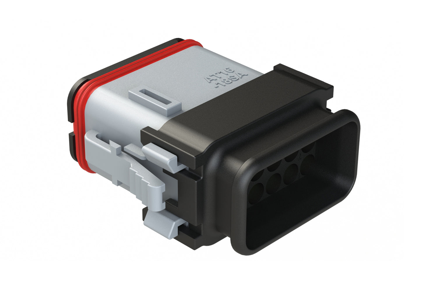 AT16-18SA-EKSR02 18 Position Plug with Strain Relief End Cap, Keyed A, Grey