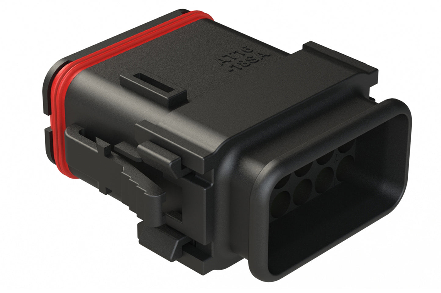 AT16-18SA-SR02 18 Position Plug with Strain Relief End Cap, Keyed A, Black