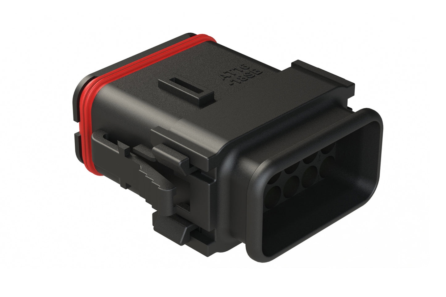 AT16-18SB-SR02 18 Position Plug with Strain Relief End Cap, Keyed B, Black