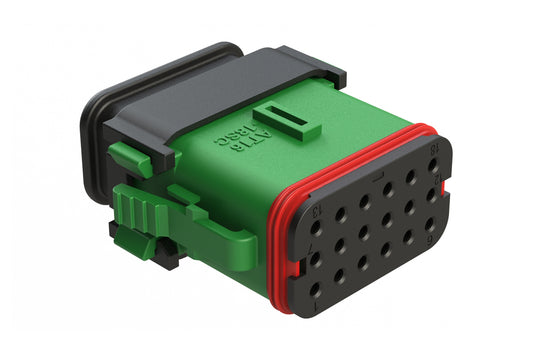 AT16-18SC-EKSR02 18 Position Plug with Strain Relief End Cap, Keyed C, Green