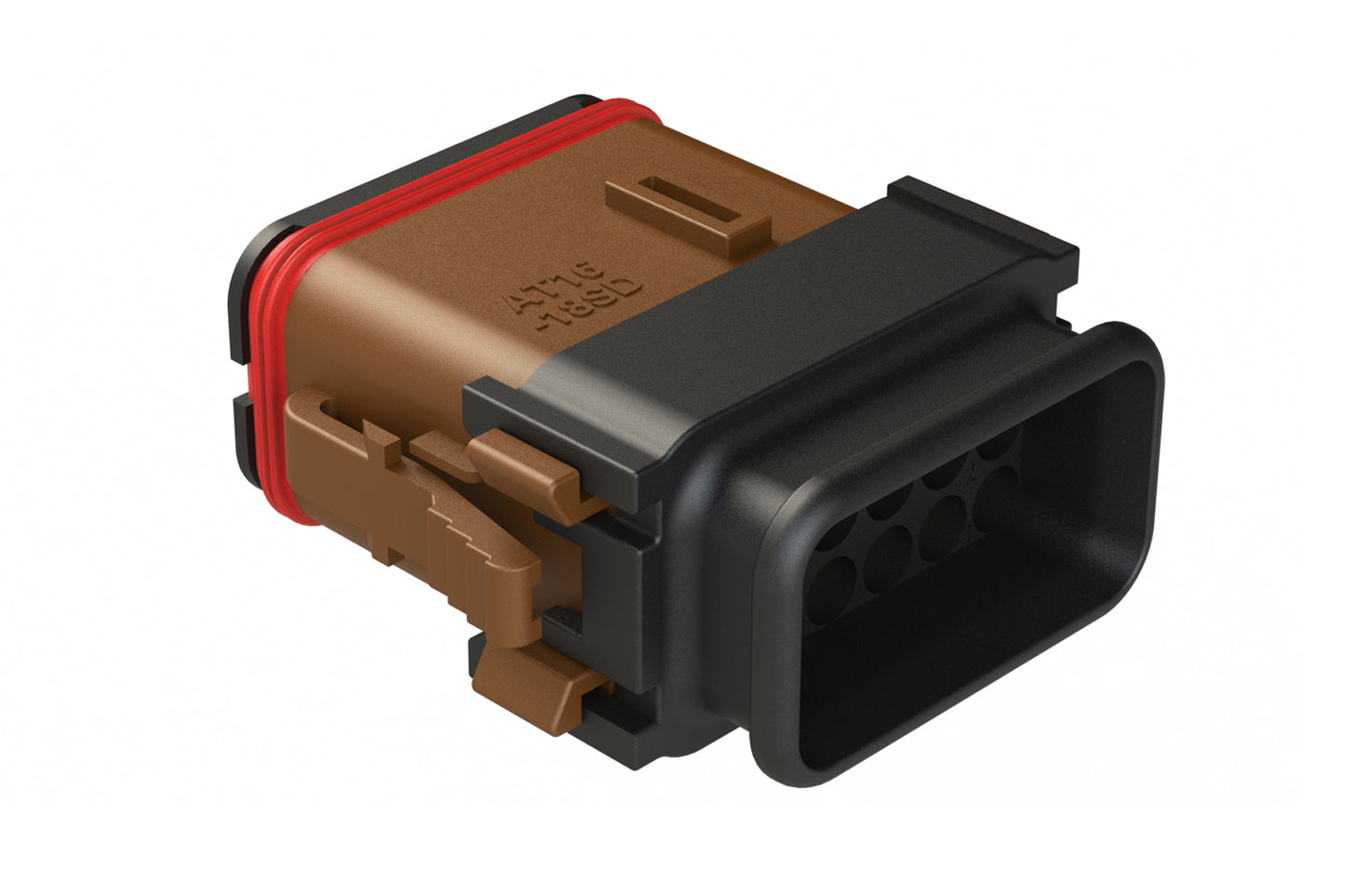 AT16-18SD-EKSR02 18 Position Plug with Strain Relief End Cap, Keyed D, Brown