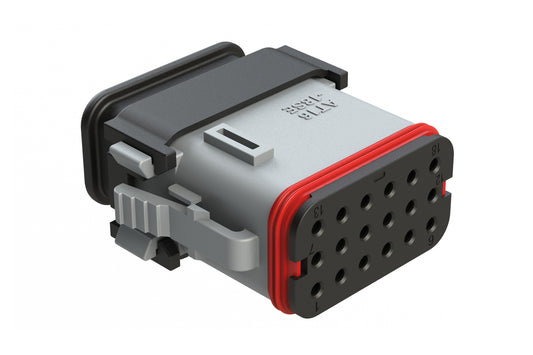 AT16-18SE-EKSR02 18 Position Plug with Strain Relief End Cap, Keyed E, Grey