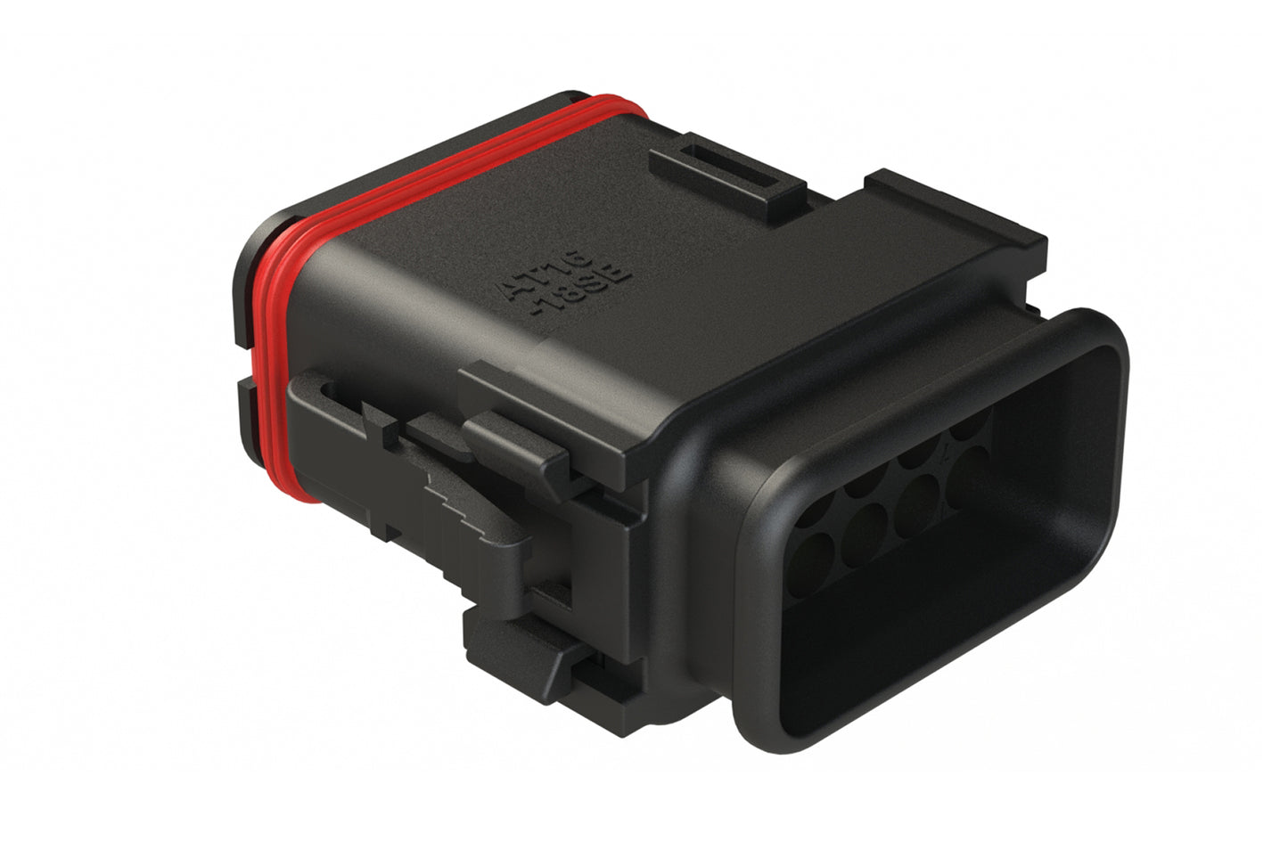 AT16-18SE-SR02 18 Position Plug with Strain Relief End Cap, Keyed E, Black