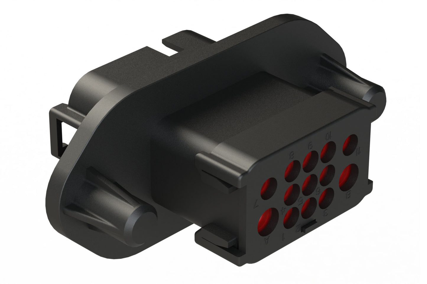 AT1612-13PB-G 13-Way Receptacle, Pin, Panel Mount, Self-Threading, Standard Seal, Cap, Keyed B. (Wedgelock not required)