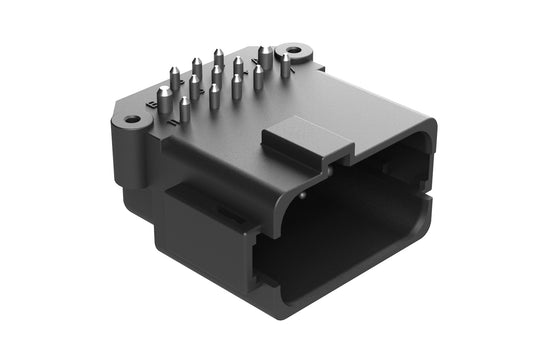 AT1612-13PBNF13 13-Way 90° PCB Flange Mount Receptacle, Pin, Keyed B. (Wedgelock not required)