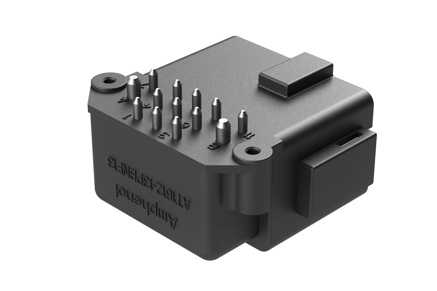 AT1612-13PBNF13 13-Way 90° PCB Flange Mount Receptacle, Pin, Keyed B. (Wedgelock not required)