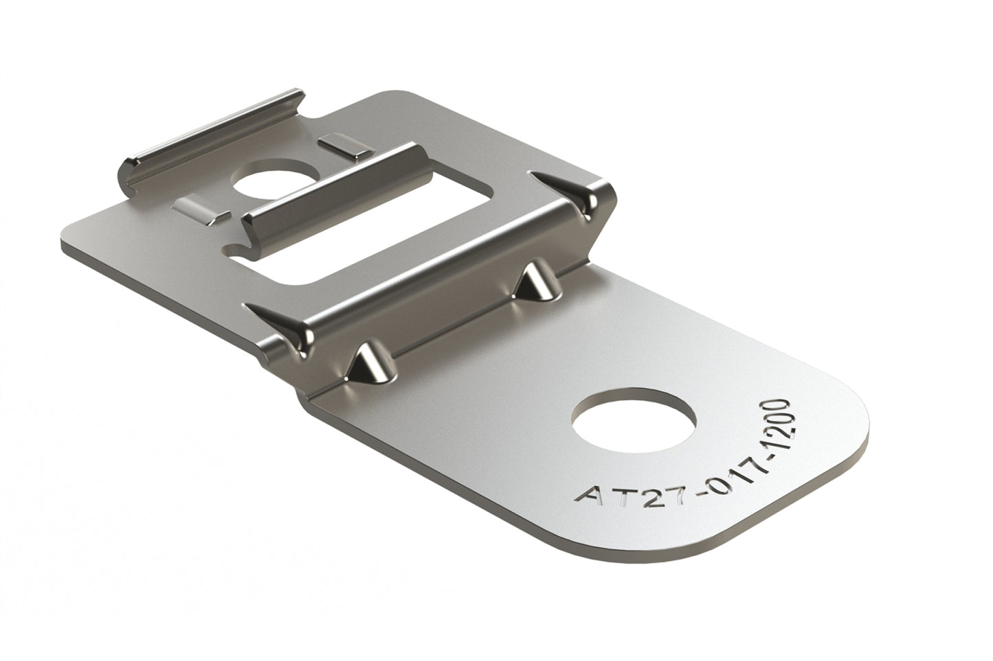 AT27-017-1200 Metal Side Mounting Clip, 8.2mm Hole. 1027-017-1200