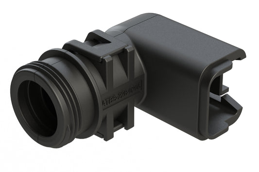 ATBS-228-0205 Backshell for 2 Position Plugs, 90°. Cable Exit Designed for Corrugated Tube NW 7.5, 8.5, 10