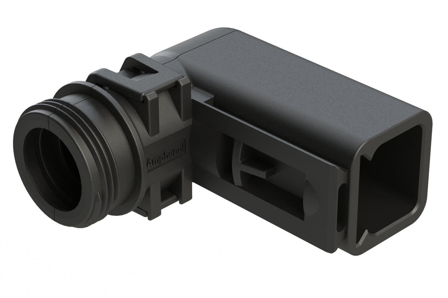 ATBS-230-0205 Backshell for 2 Position Receptacles, 90°. Enhanced Dovetail for Mounting Clips