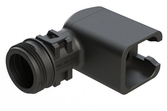 ATBS-240-0605 Backshell for 6 Position Plugs, 90°. Cable Exit Designed for Corrugated Tube NW 8.5, 10, 13