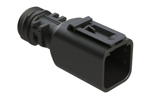 ATBS-241-0605 6 Position Backshell, fits AT04-6P* Receptacles, Enhanced Dovetail for Mounting Clips, Black. 1011-241-0605