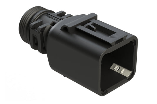 ATBS-245-0805 8 Position Backshell, fits AT04-08P* Receptacles, A, B, C, and D keys, Internal Strain Relief, Enhanced Dovetail for Mounting Clips, Black. 1011-245-0805