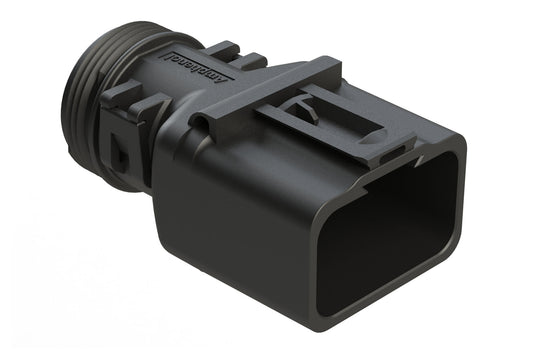 ATBS-249-1205 12 Position Backshell, fits AT04-12P* Receptacles, A, B, C, and D keys, Internal Strain Relief, Black. 1011-249-1205