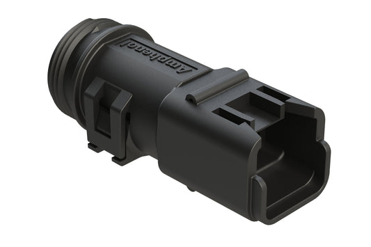 ATBS-255-0205 2 Position Backshell, fits AT06-2S* Plugs, Internal Strain Relief, Black. 1011-255-0205